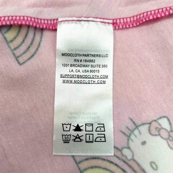 NWT ModCloth Hello Kitty Brought You A Rainbow Hot Pink AOP Long Sleeve Dress - Picture 12 of 12